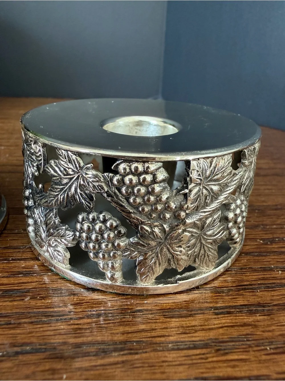Silver Grape Motif Candle Holder Pair - Home‎ Accents